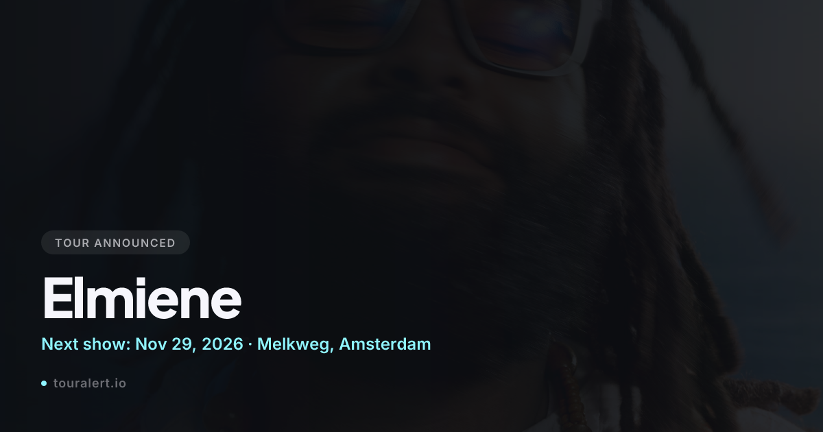 Elmiene Tour 2026: 6 Dates, Nov 29 to Dec 8 | TourAlert